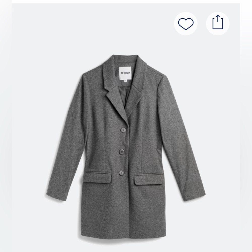NWOT Women’s BB Dakota Brinleigh Heathered Structured Gray Coat